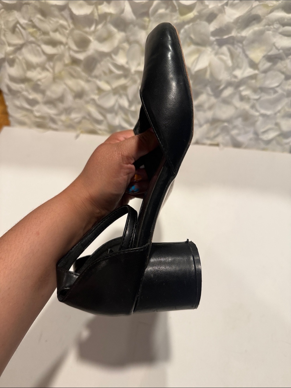 Women's Black Split-Toe Ankle-Strap Heels - Picture 4 of 5